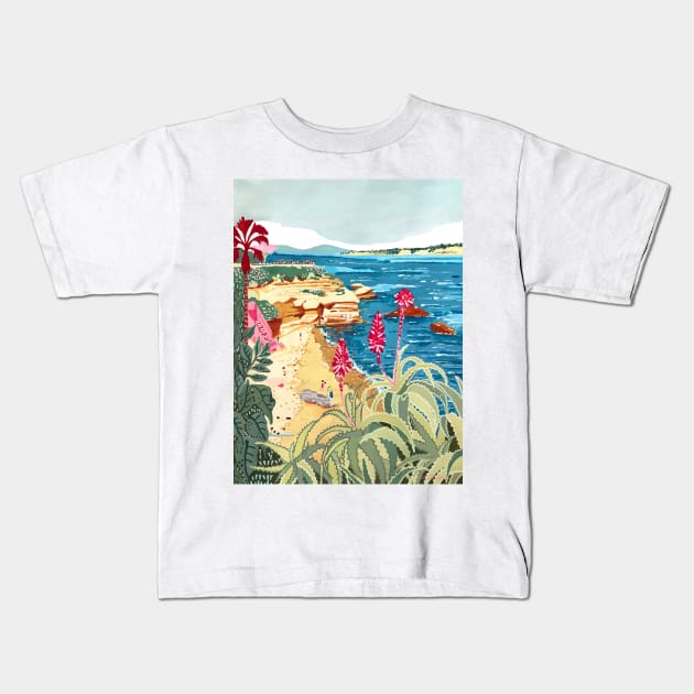 La Jolla Cove Kids T-Shirt by Limezinnias Design